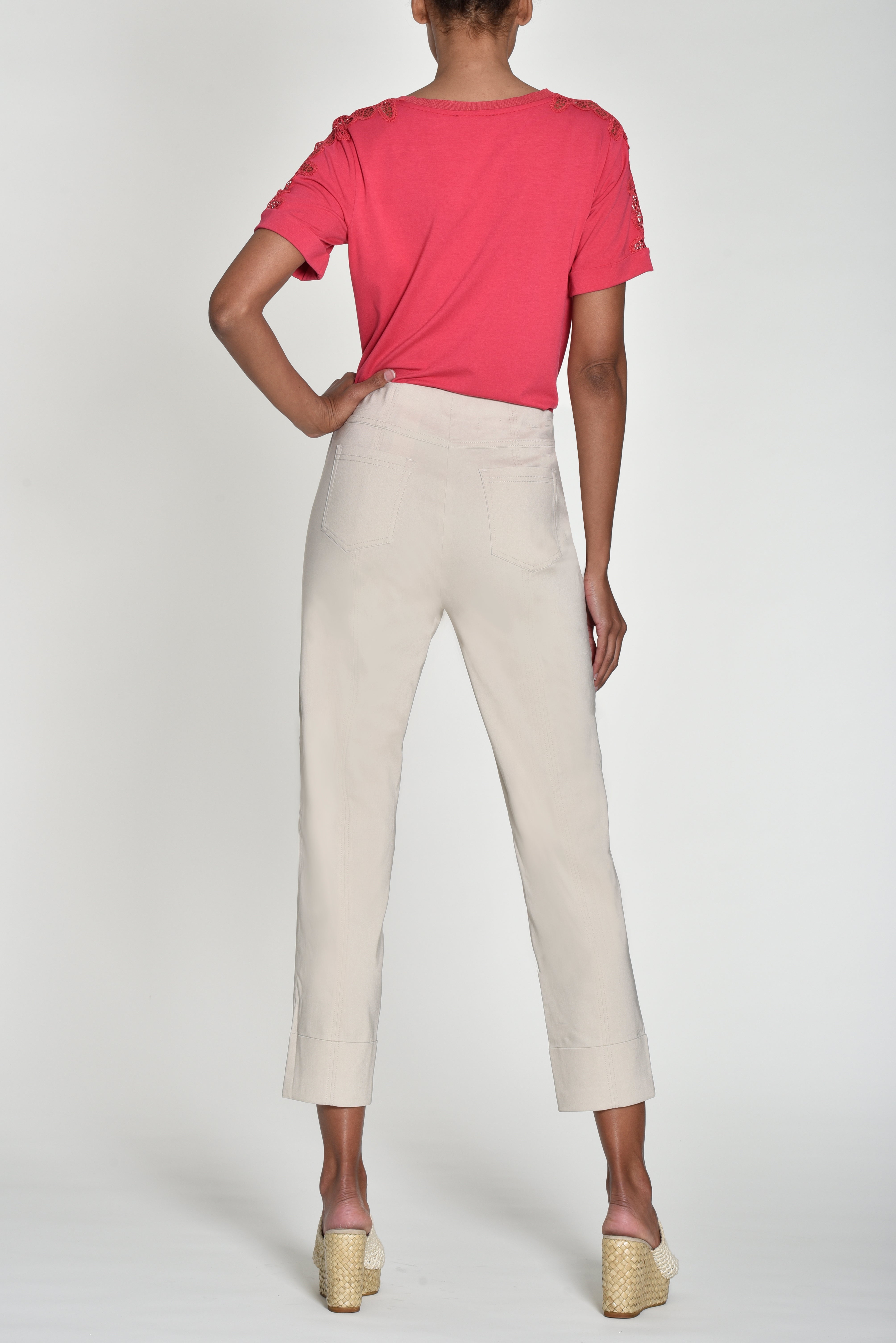 Bella 09 Beige Cuff Trousers - 51568