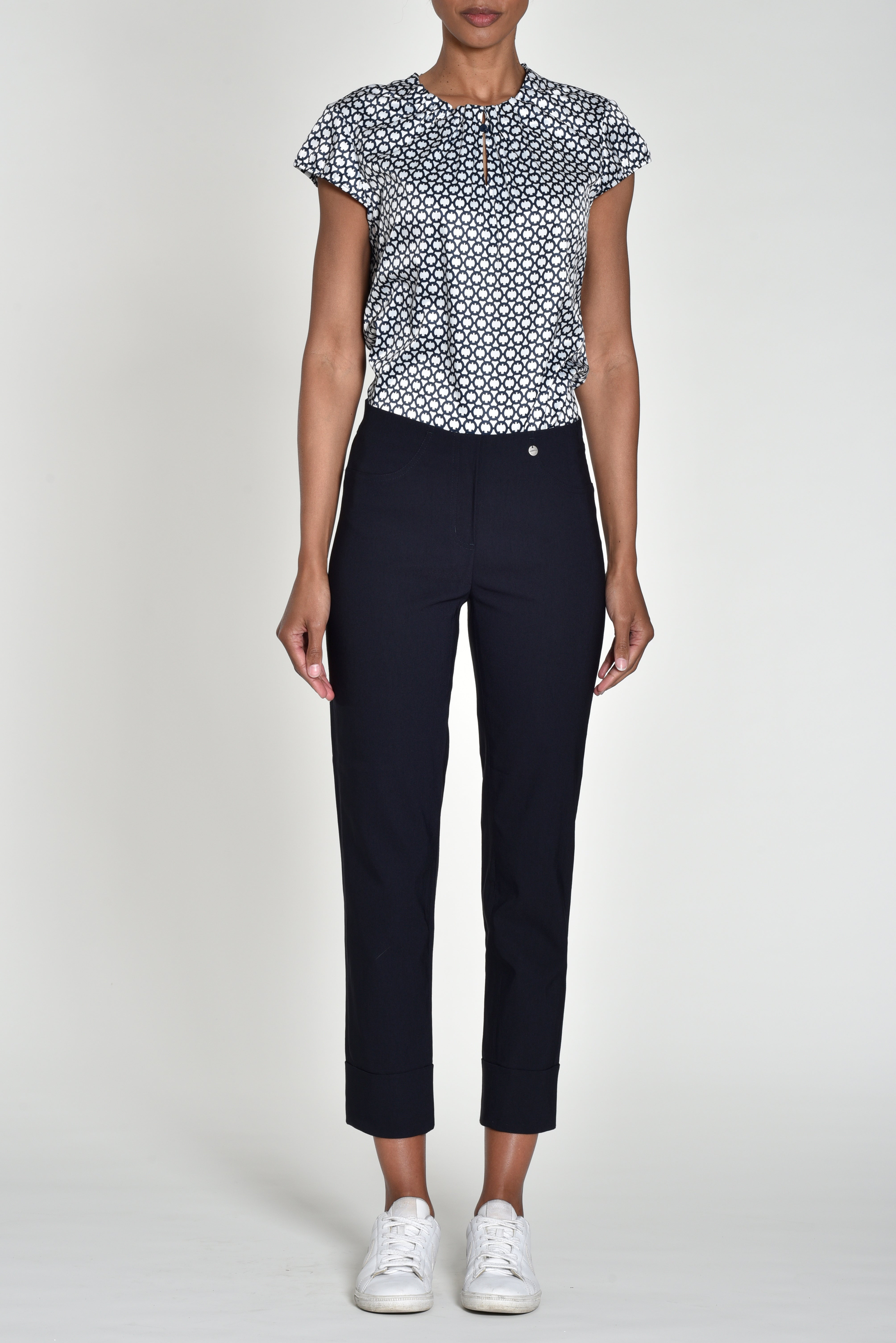 Bella 09 Navy Cuff Trousers - 51568