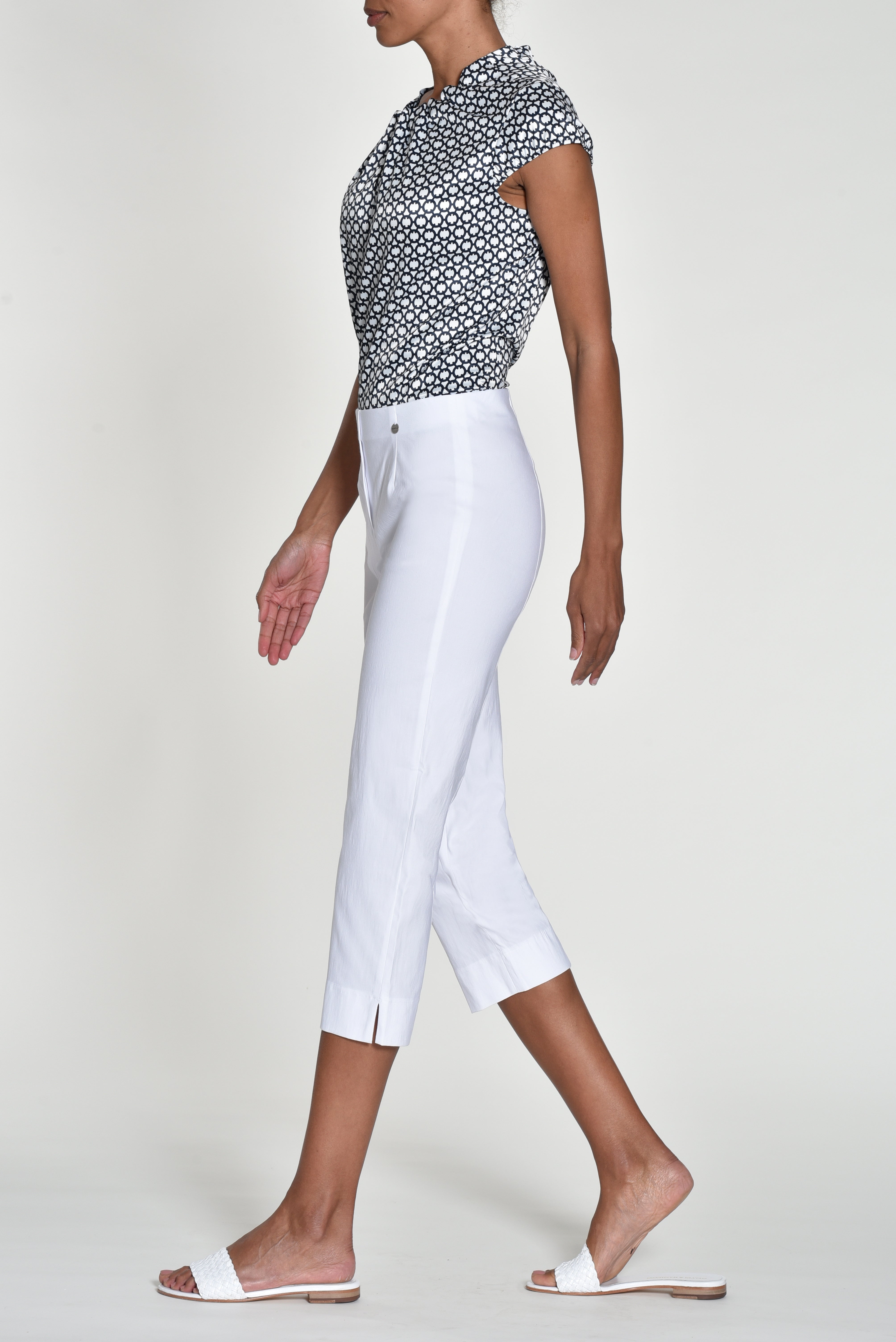 White Marie 07 Crop Pants - 51576