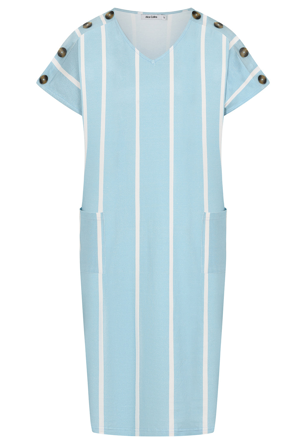 Chalk Blue & White Dress - S004