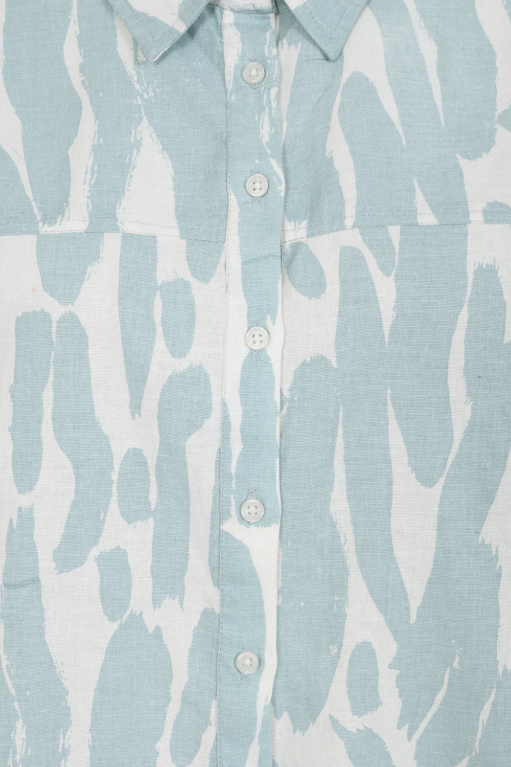 Beth White/Blue Brushstroke Shirt - S324