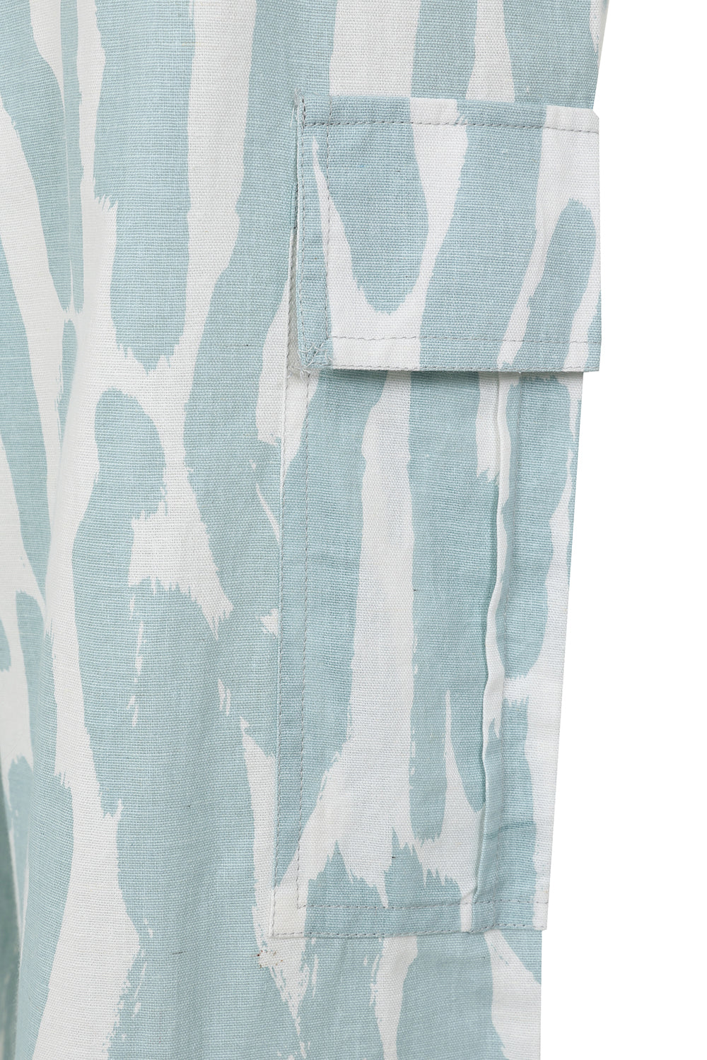 Beth White/Blue Brushstroke Pants- S326