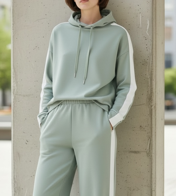 Olivia Cowl Sea Foam/Oat Sweatshirt - S139