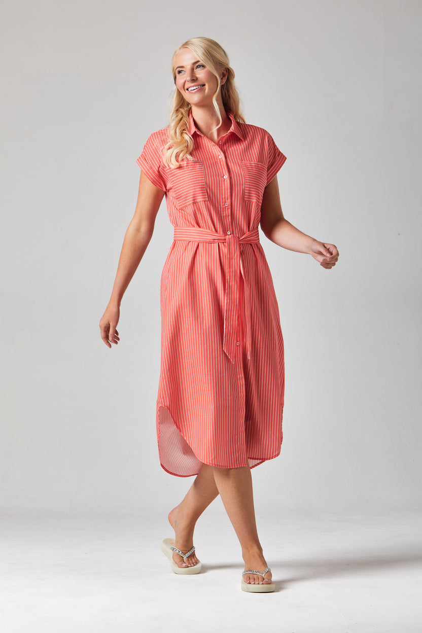 Rochelle Fiesta/White Stripe Dress - S618