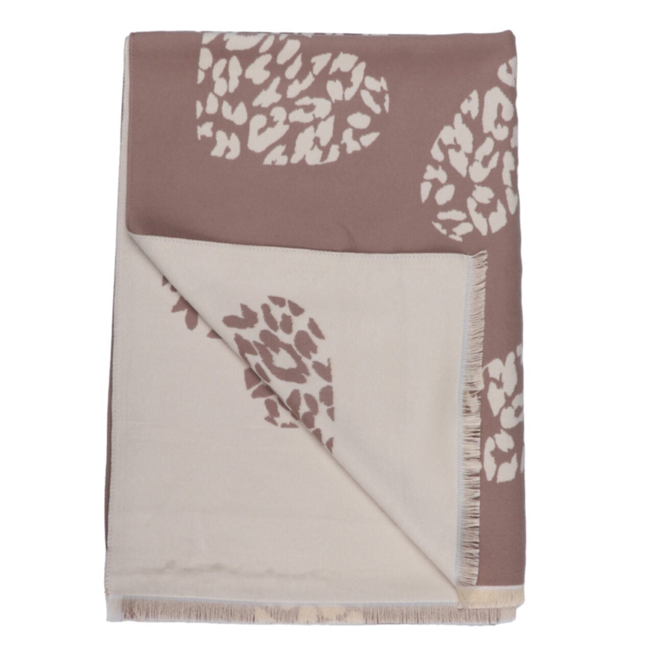 Cream Heart Print Scarf - 1051505