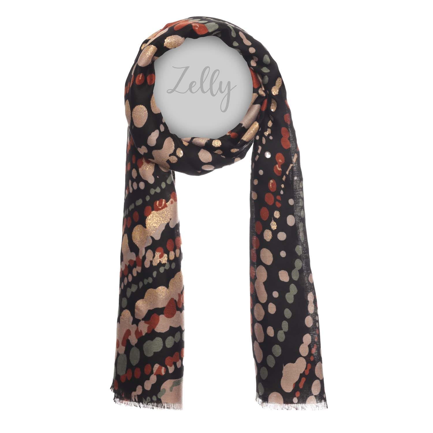 Black Metallic Detail Scarf - 1060101