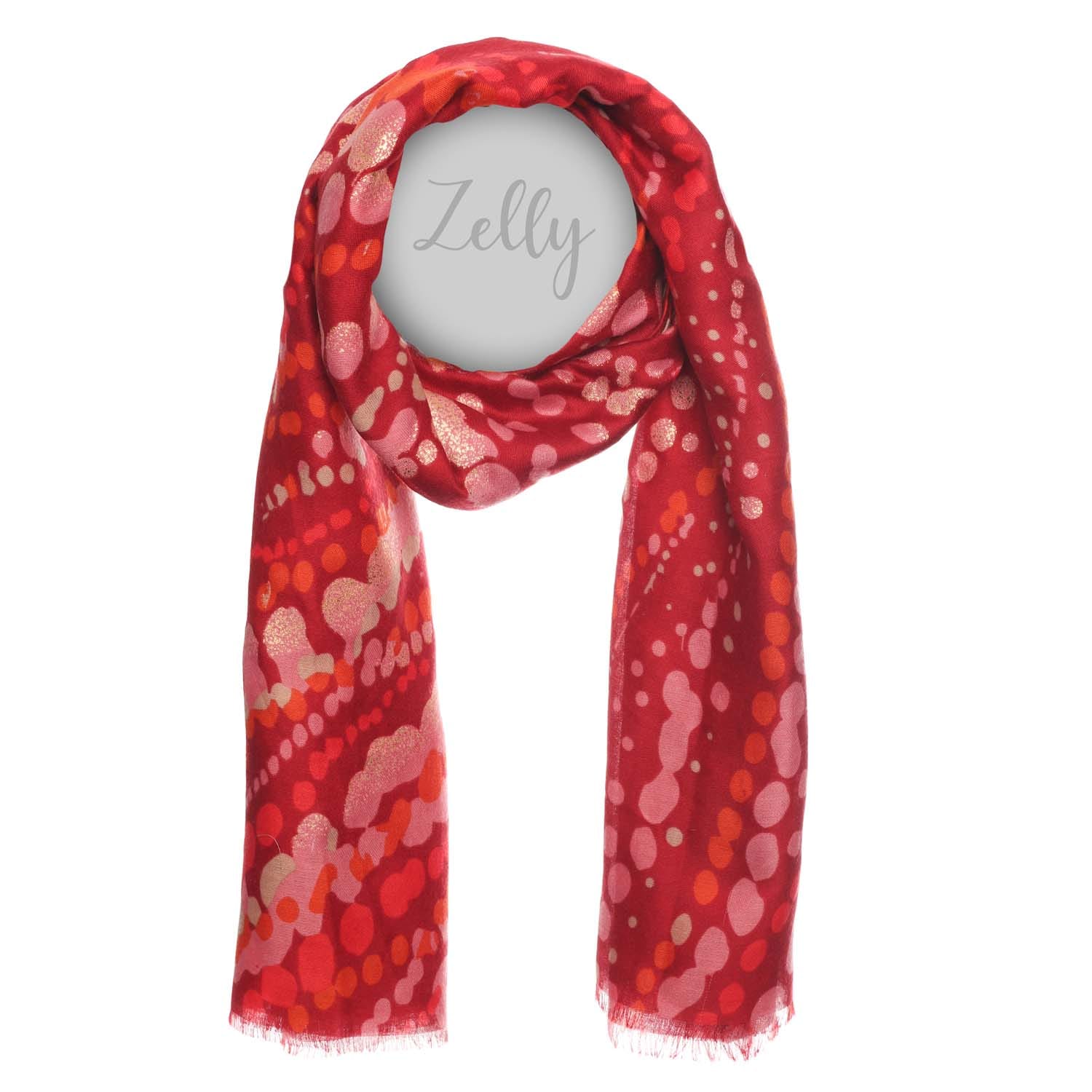 Red Metallic Detail Scarf - 1060118