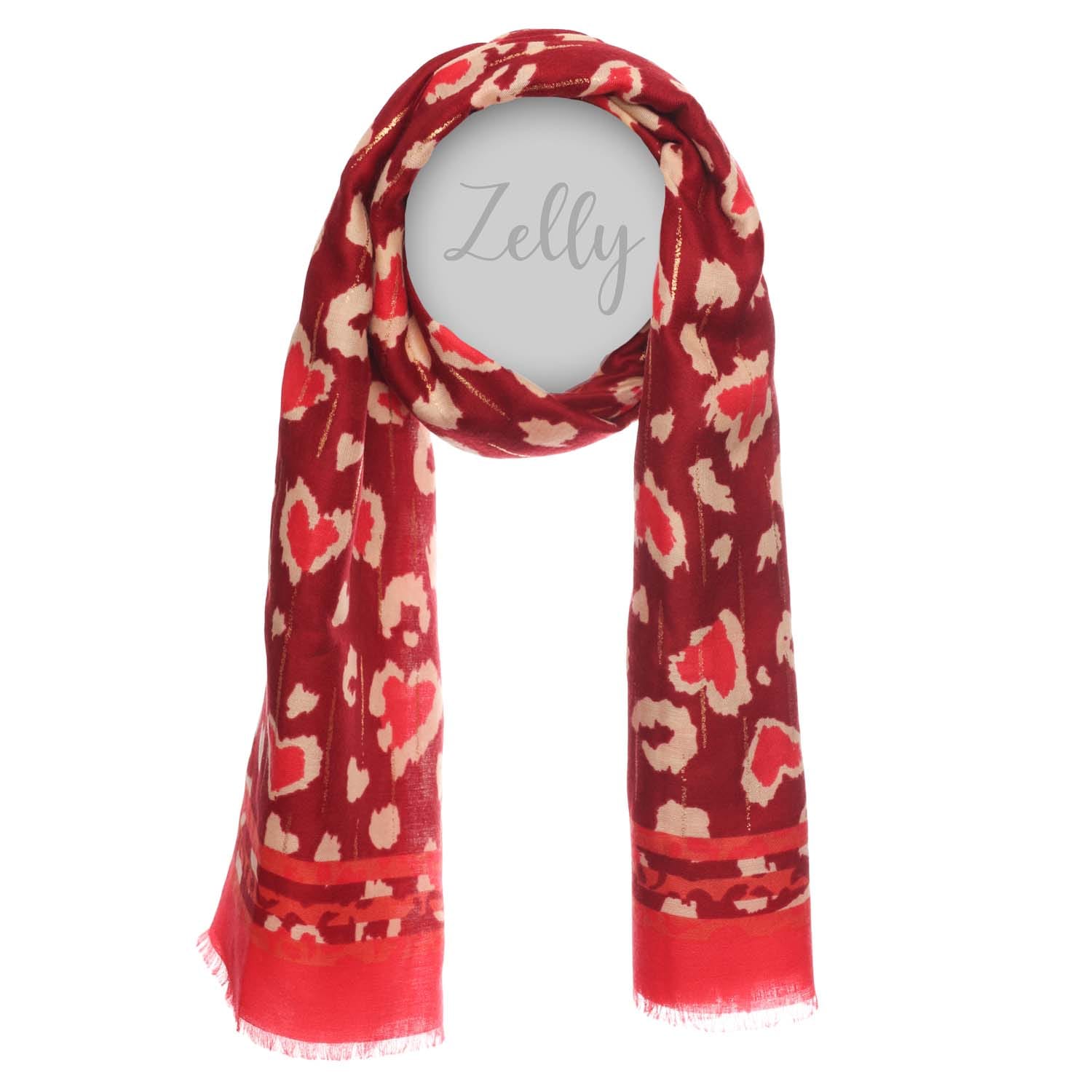 Red Animal Print Scarf - 1060218