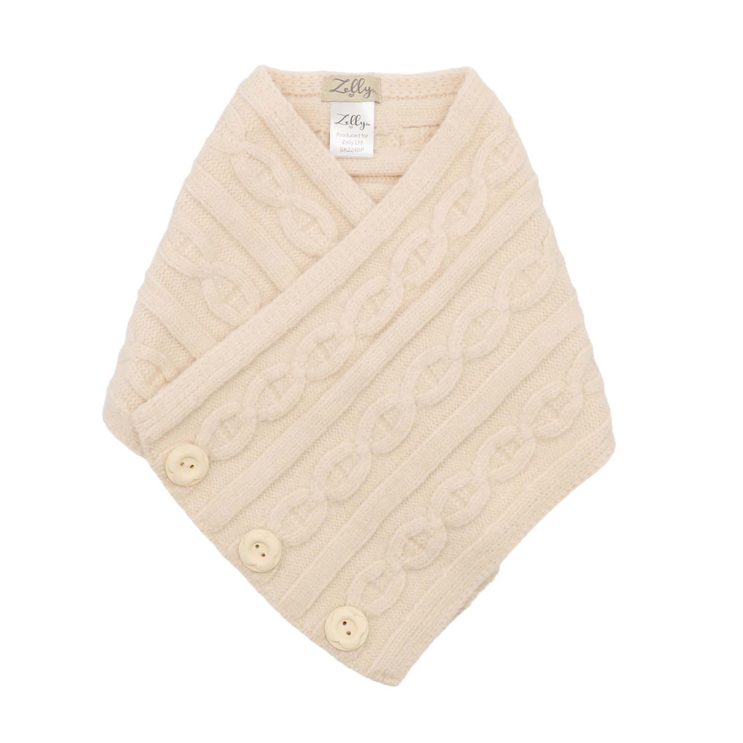 Cream Cable Button Tippet - 1061705