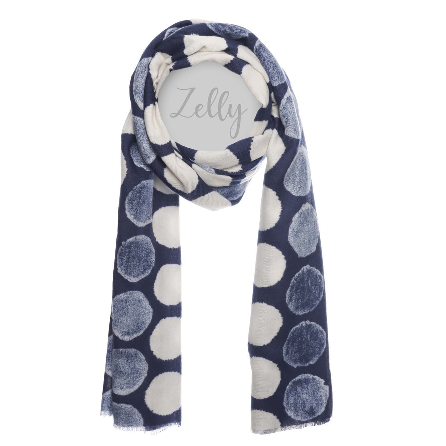 Navy Circles Scarf - 1062414