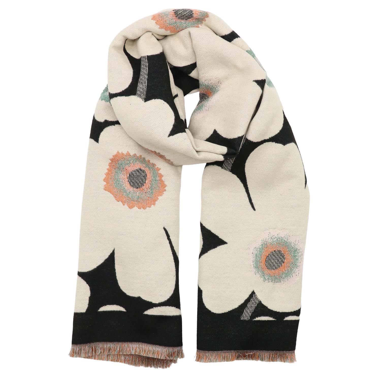 Black Daisy Winter Scarf - 1063701