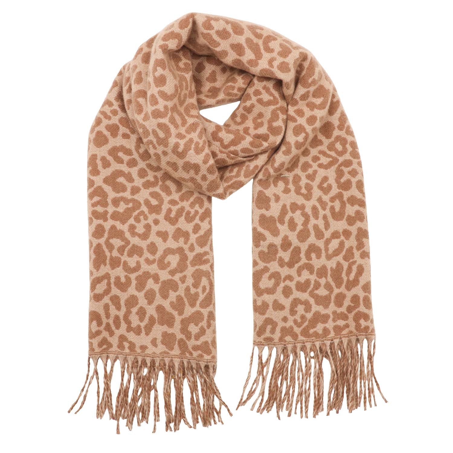 Coffee Animal Print Scarf - 1064229