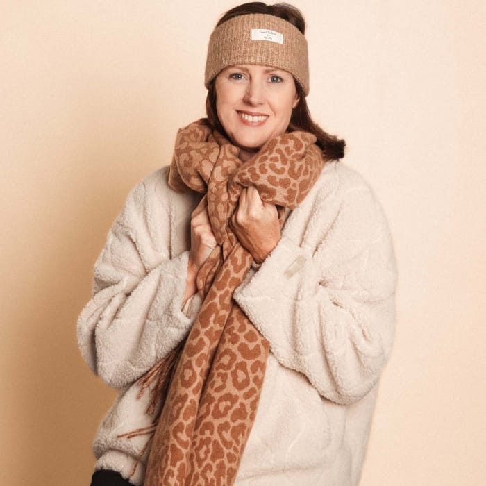 Coffee Animal Print Scarf - 1064229