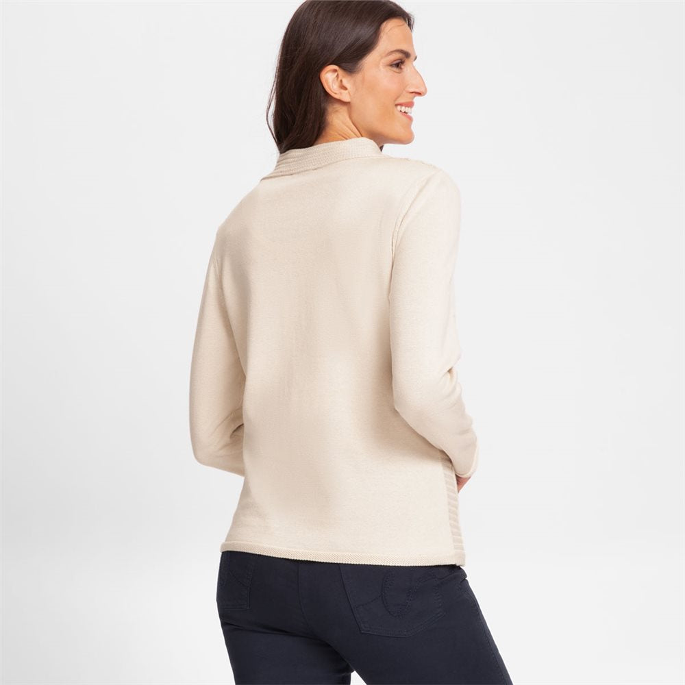 Canvas Beige Zip Cardigan - 11000050