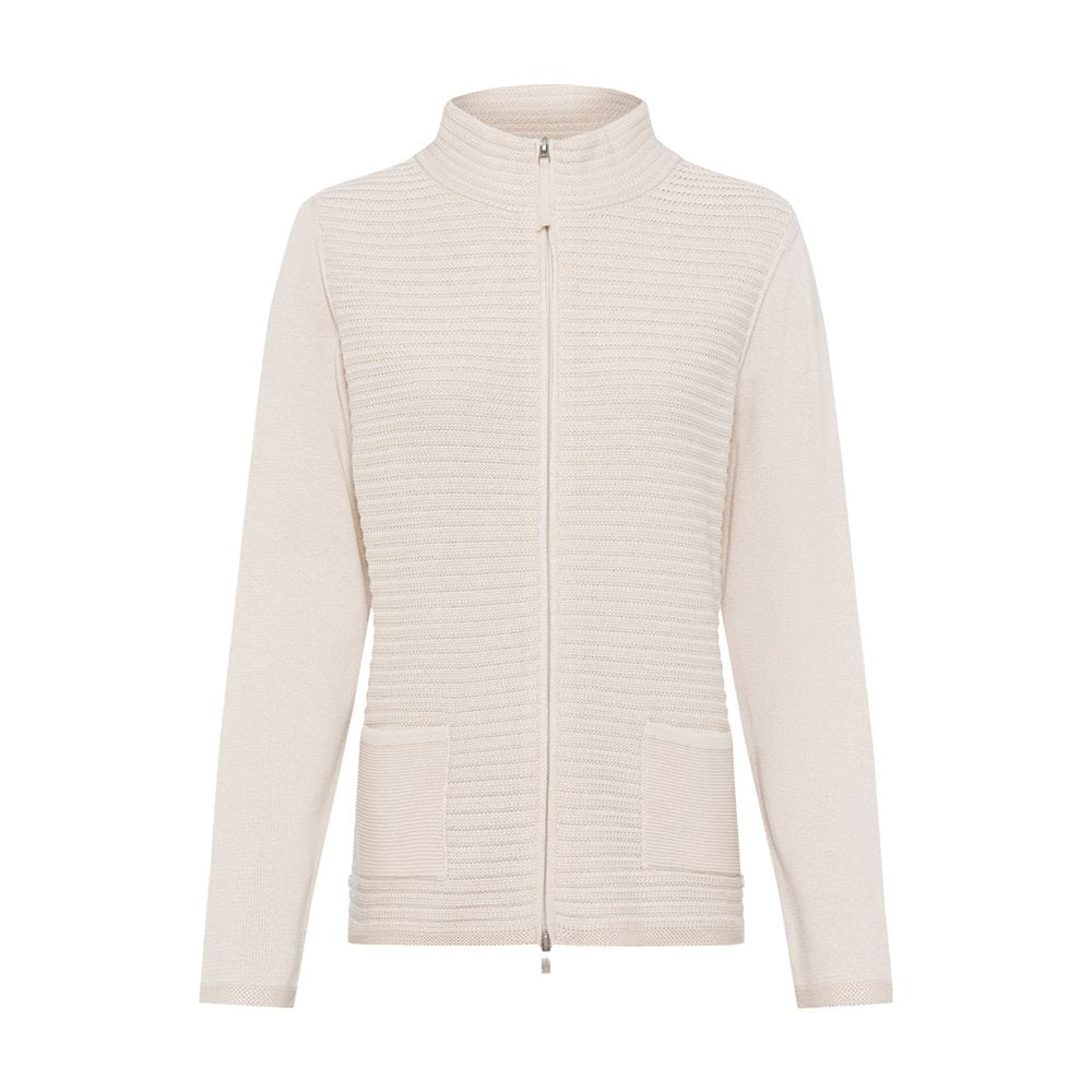 Canvas Beige Zip Cardigan - 11000050