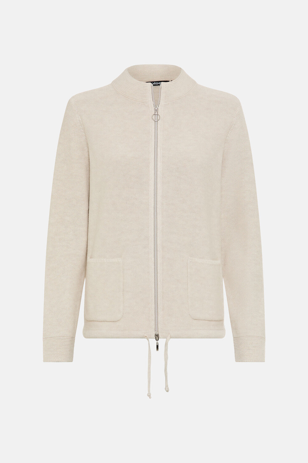 Almond Beige Zip Cardigan - 11000601