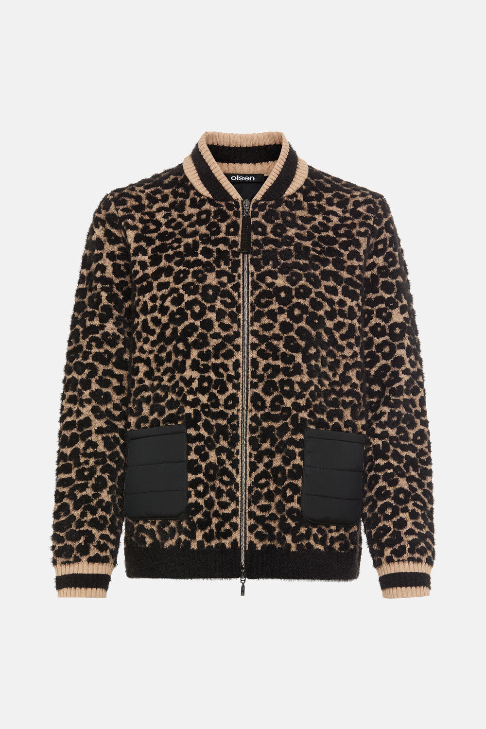Animal Print Zip Knit Jacket - 11004704