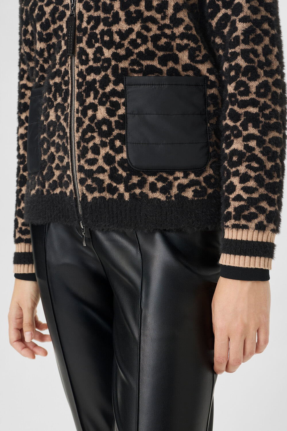 Animal Print Zip Knit Jacket - 11004704