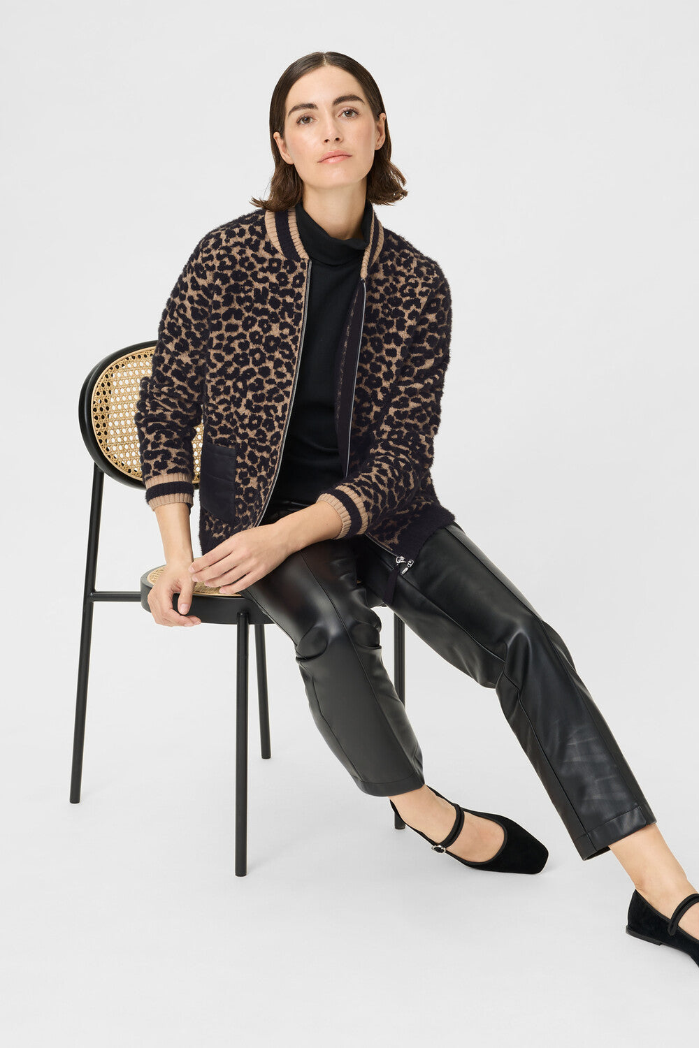 Animal Print Zip Knit Jacket - 11004704