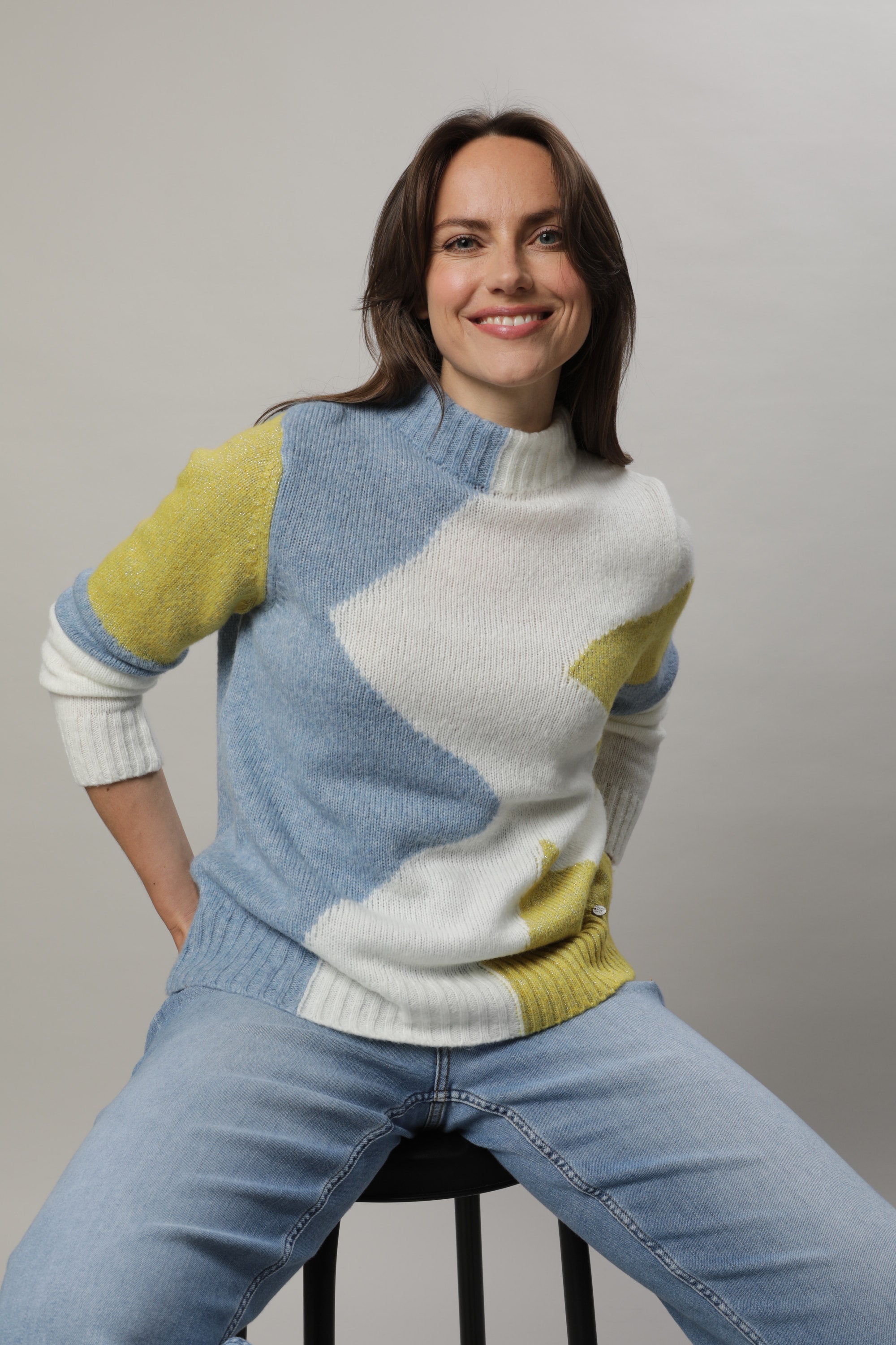 Pistachio Block Colour Sweater - 11027