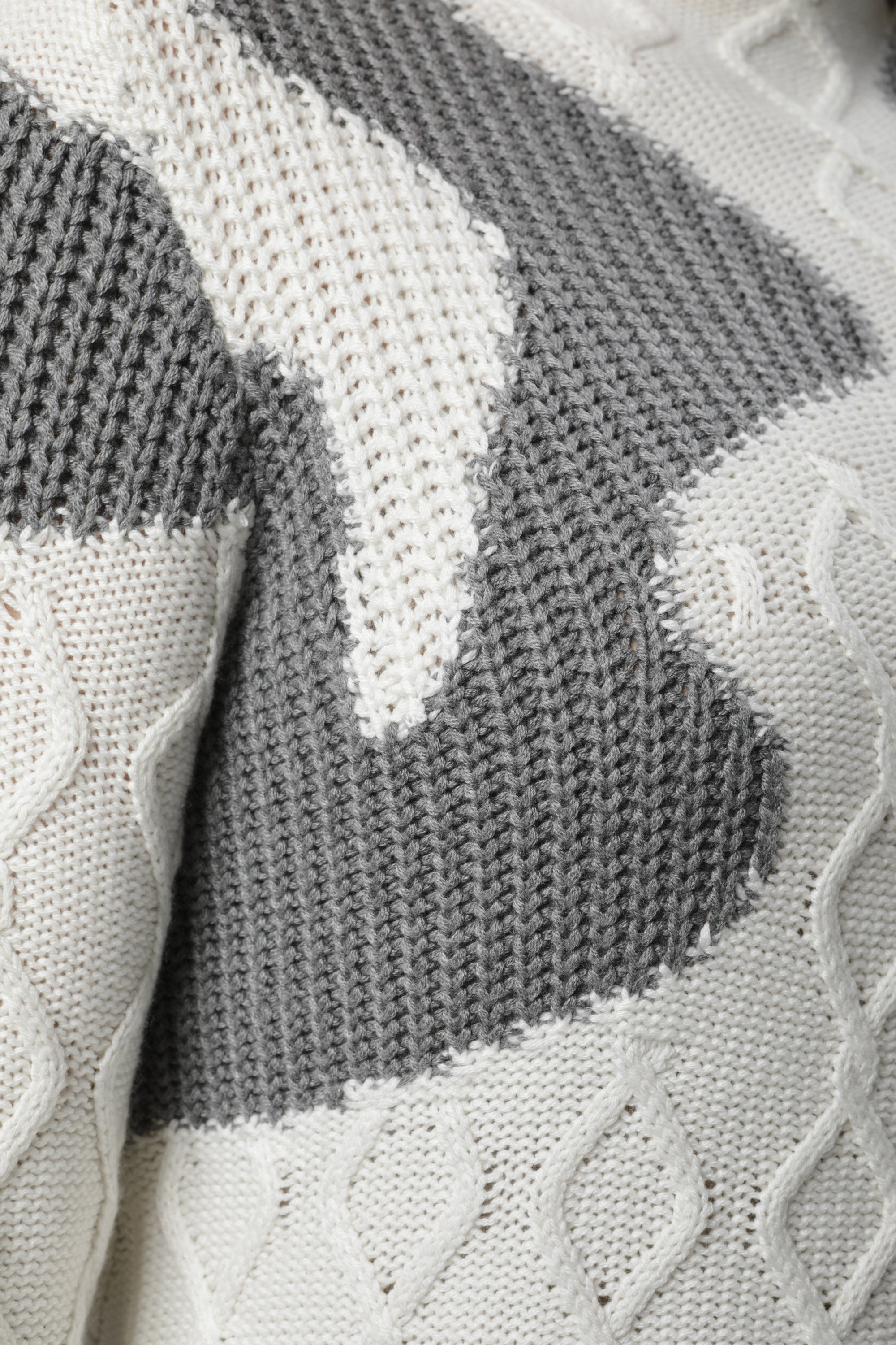 Ecru & Grey Design Jumper - 11034