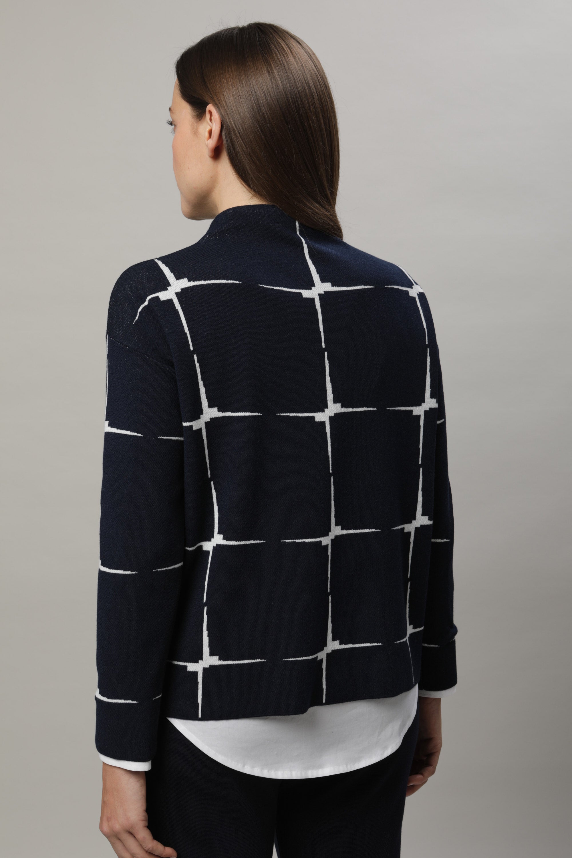 Marine Windowpane Sweater - 11095