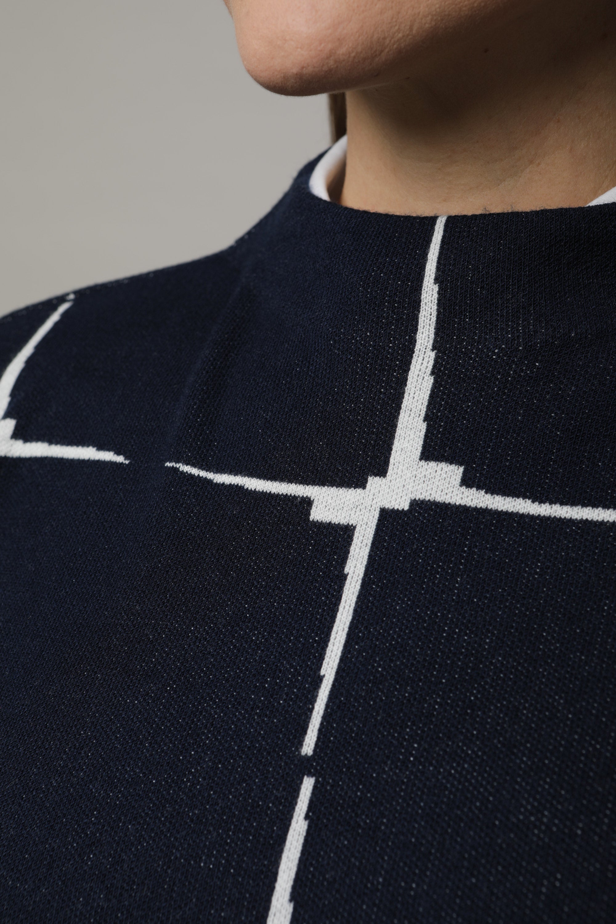 Marine Windowpane Sweater - 11095