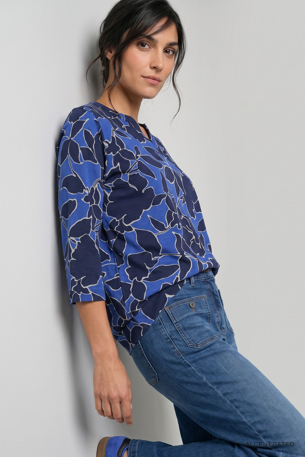 Cobalt Blue Pattern Top - 11105491