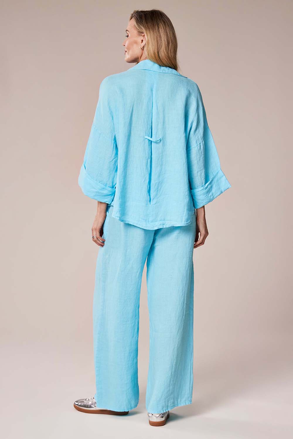 Turquoise Linen Pants - 10375L