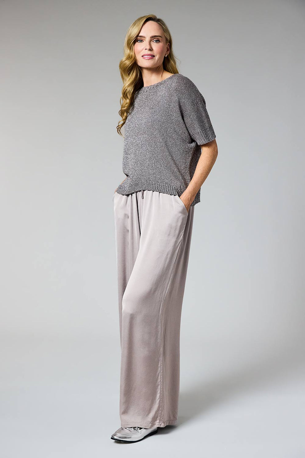Dark Taupe Lurex Knit - 1276-01