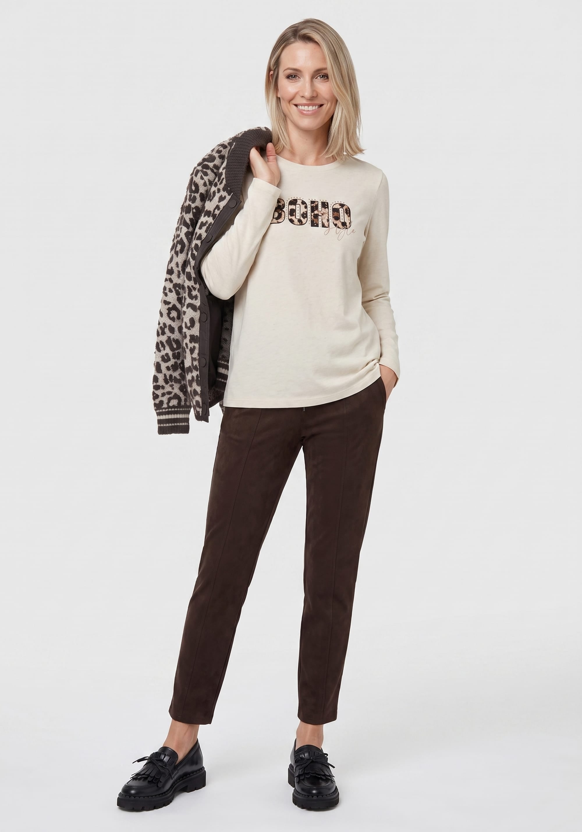 Cropped Coffee Bean Trousers - 14002562