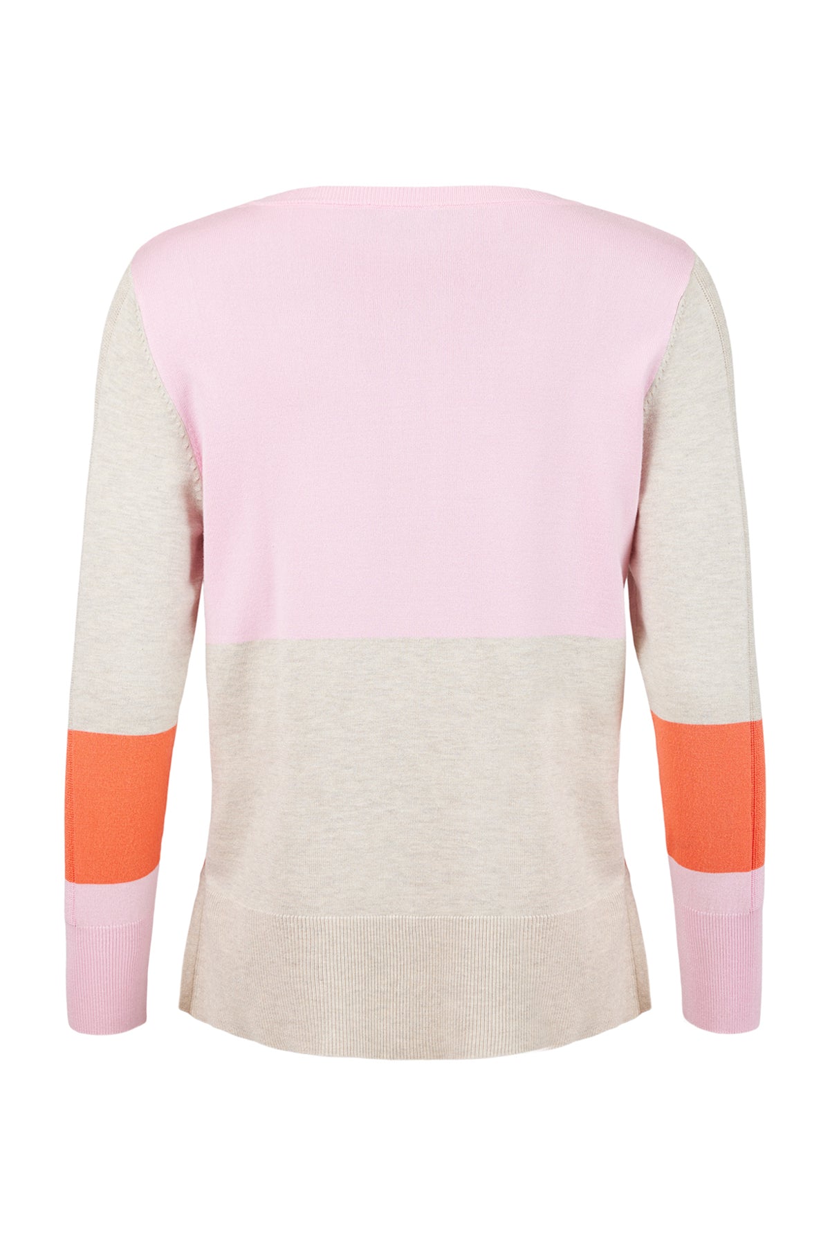 Pink Colour-block Sweater - 6215
