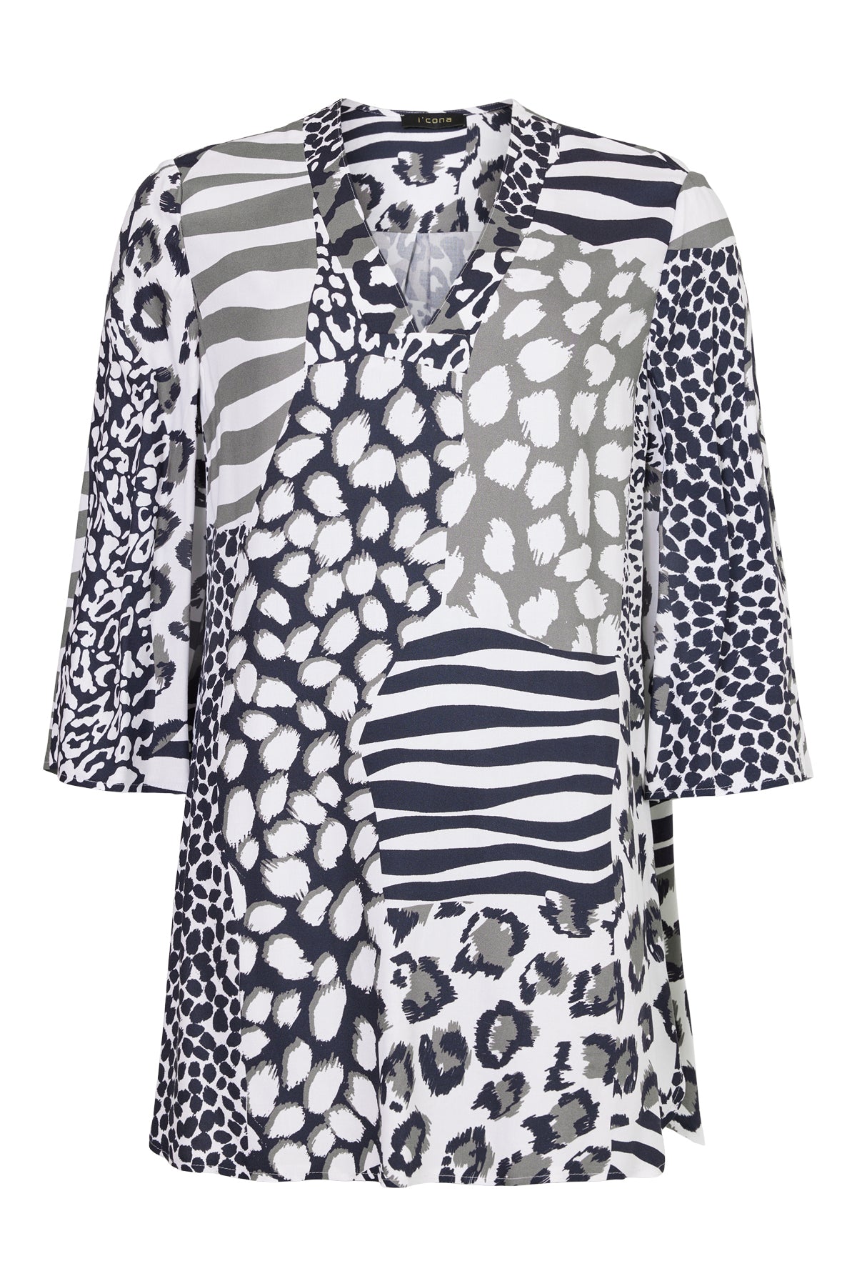 Animal Print Tunic Blouse - 66047