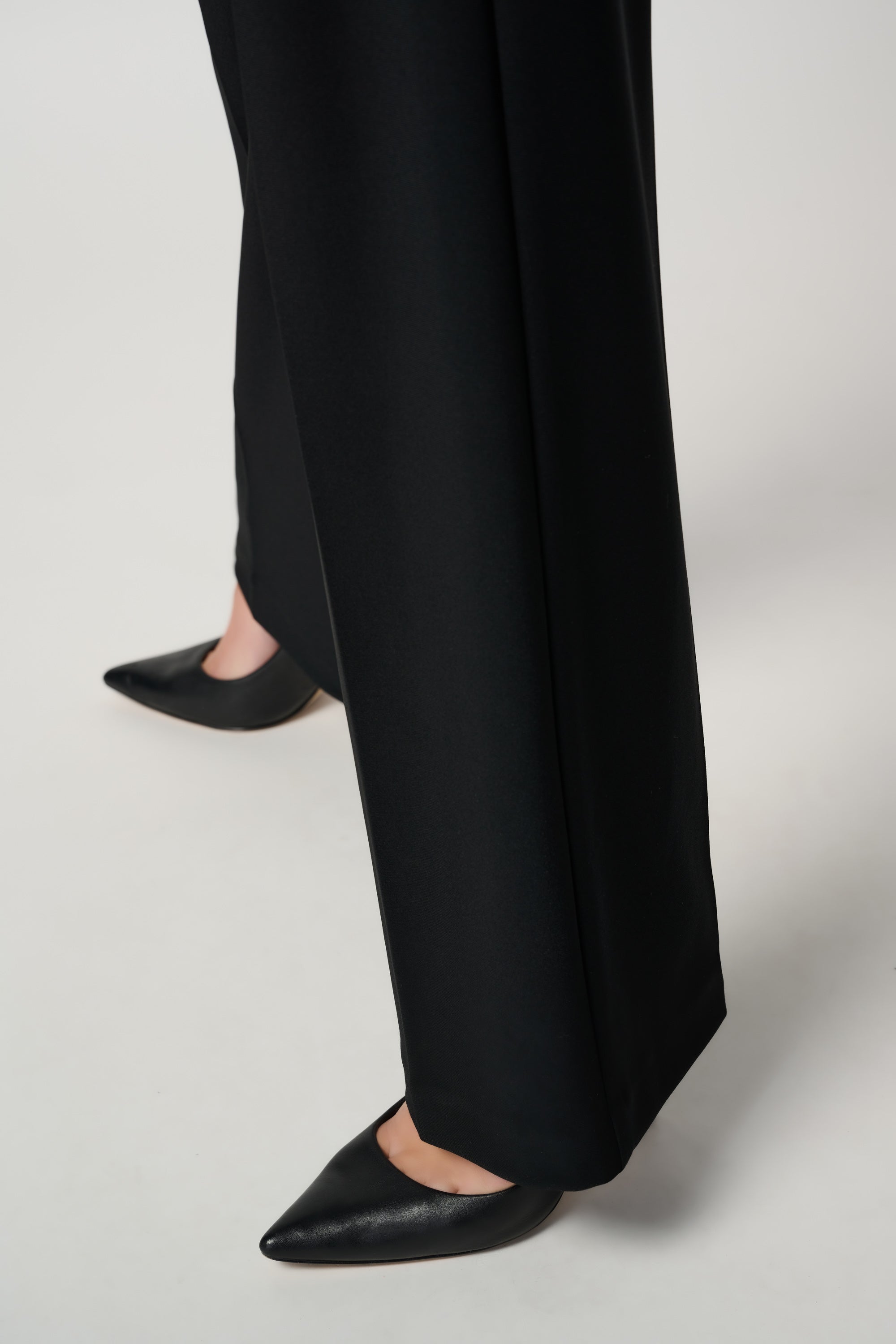 Black Wide Leg Trousers - 153088