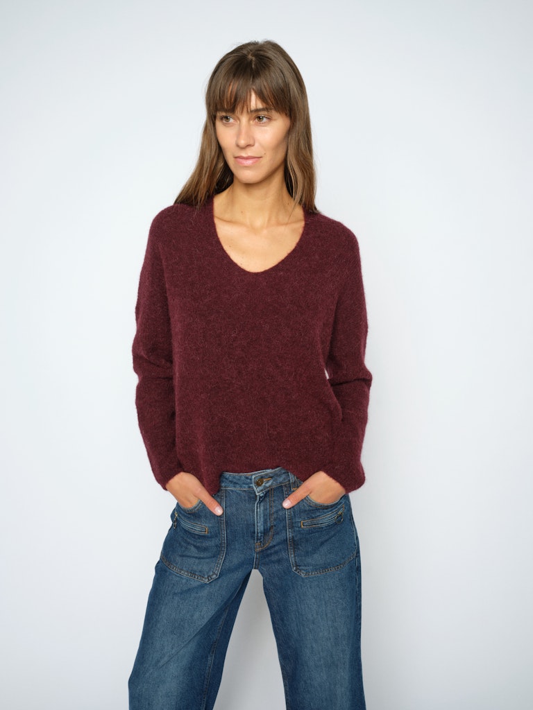 Thora V-Neck Port Royale Knit - 153900