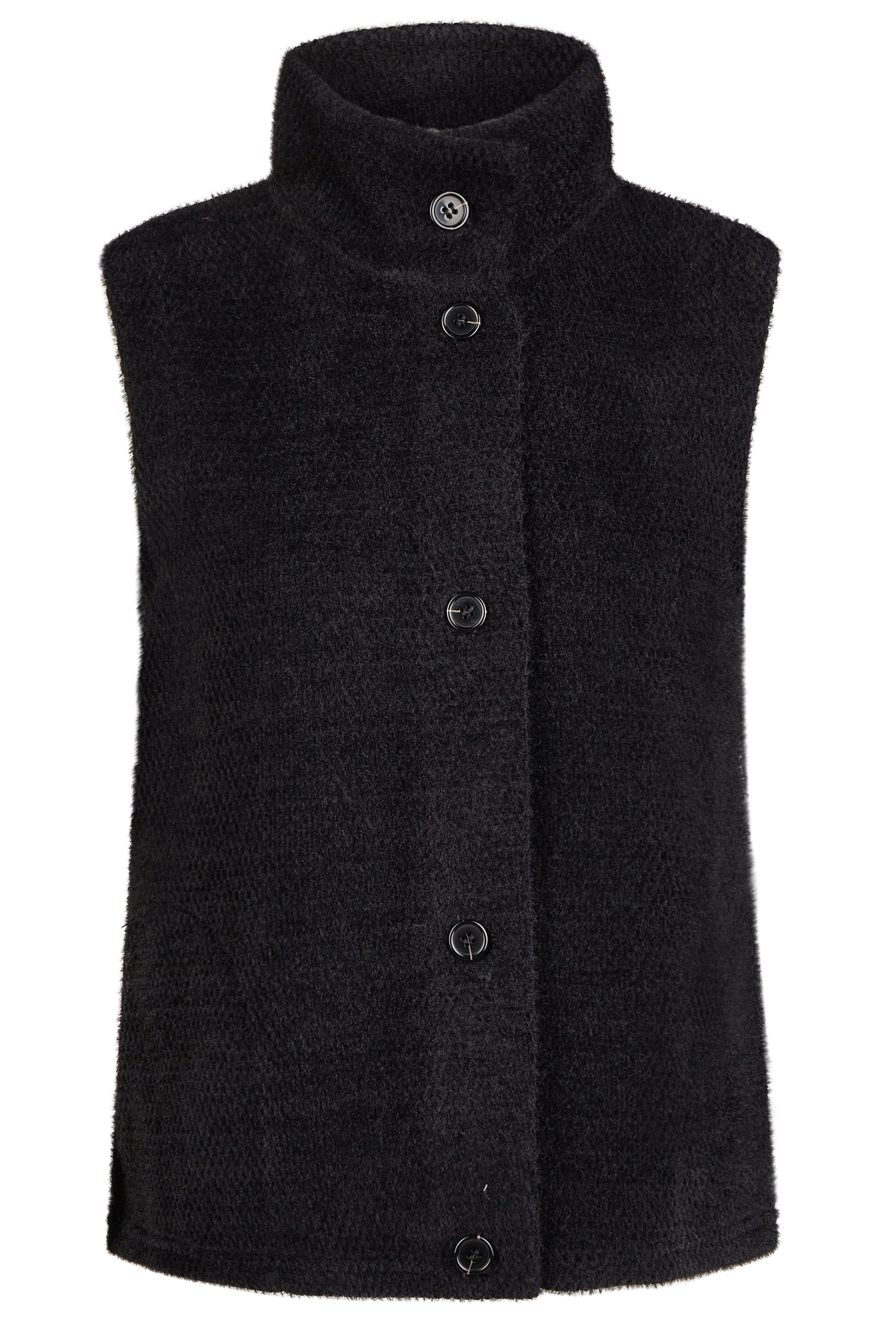 Black Textured High Neck Gilet 1576