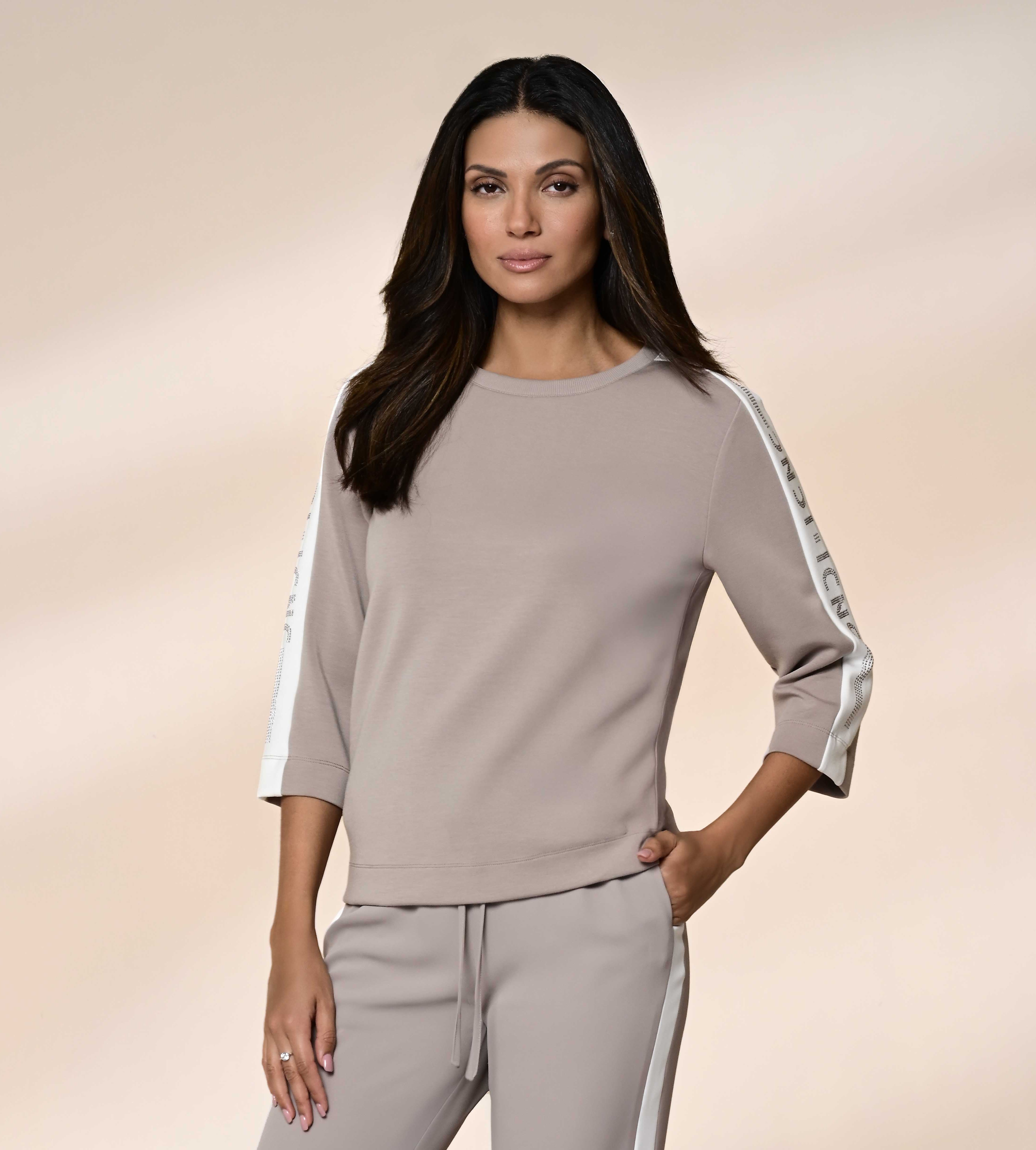 Taupe Embellished Sweatshirt - 64385