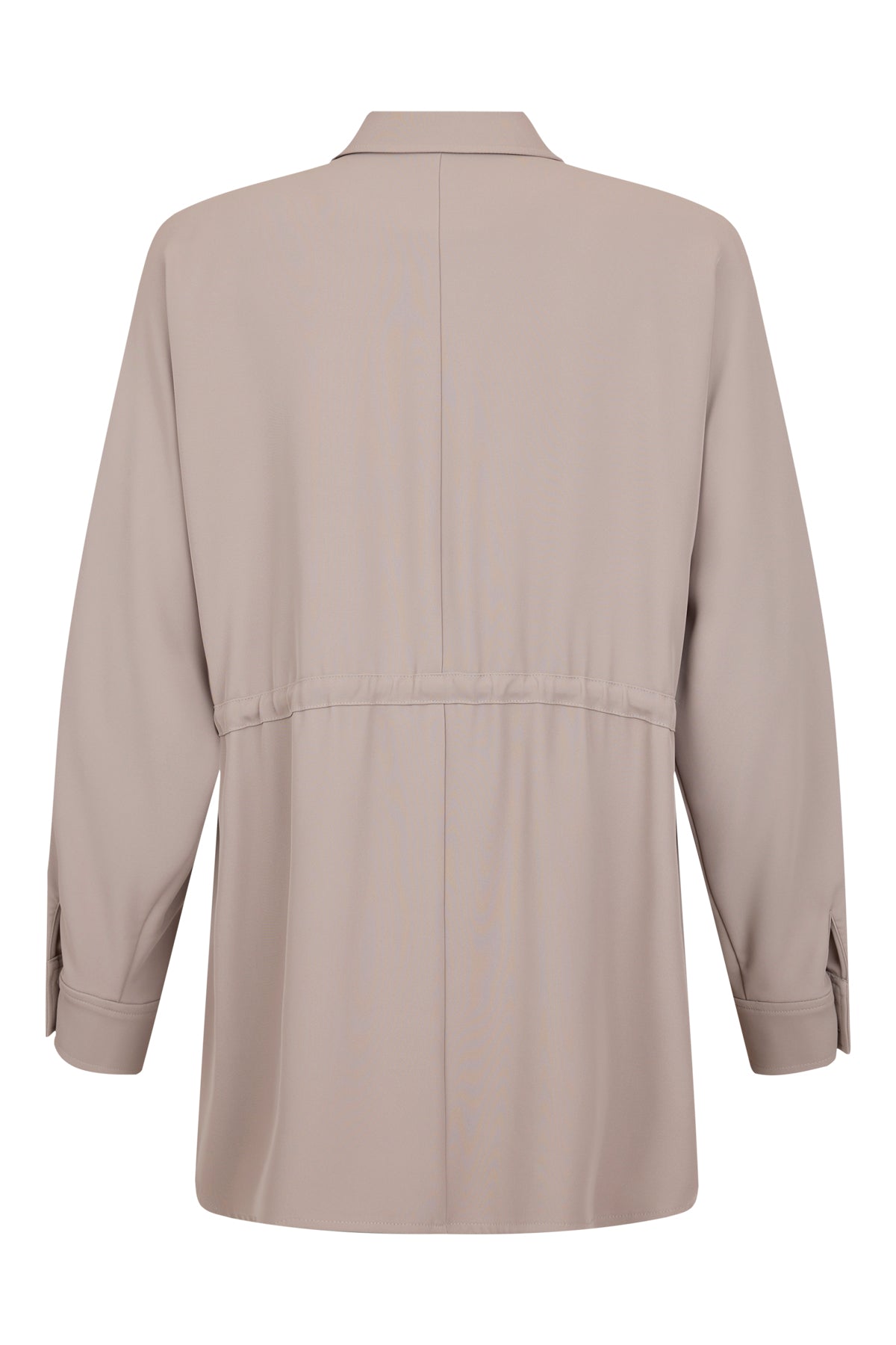 Taupe Longline Drawstring Jacket - 66054