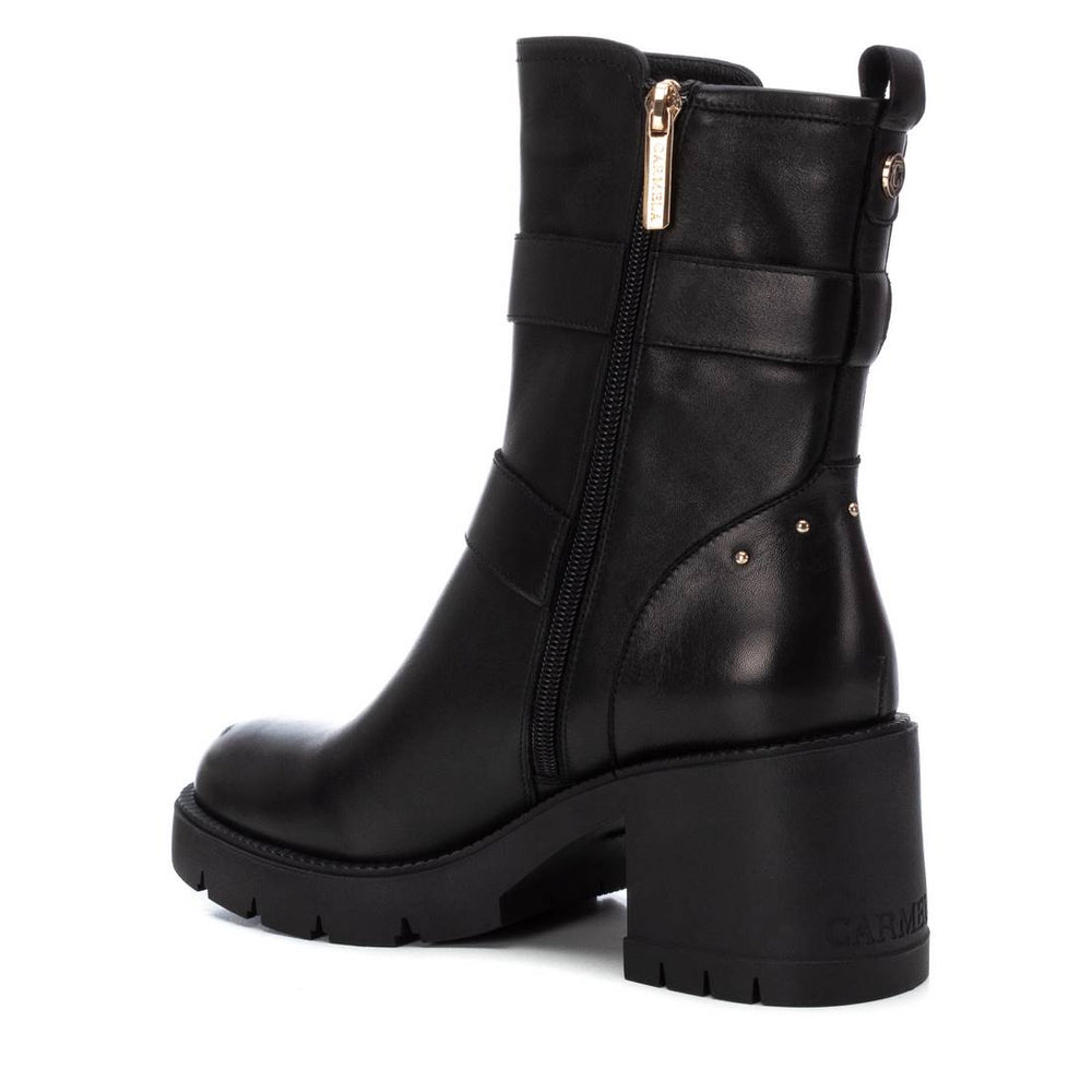 Black Leather Buckle Boot 16189601