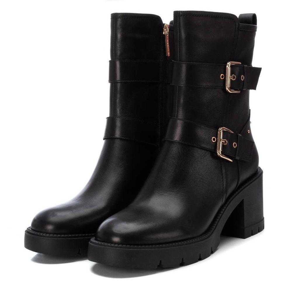 Black Leather Buckle Boot 16189601