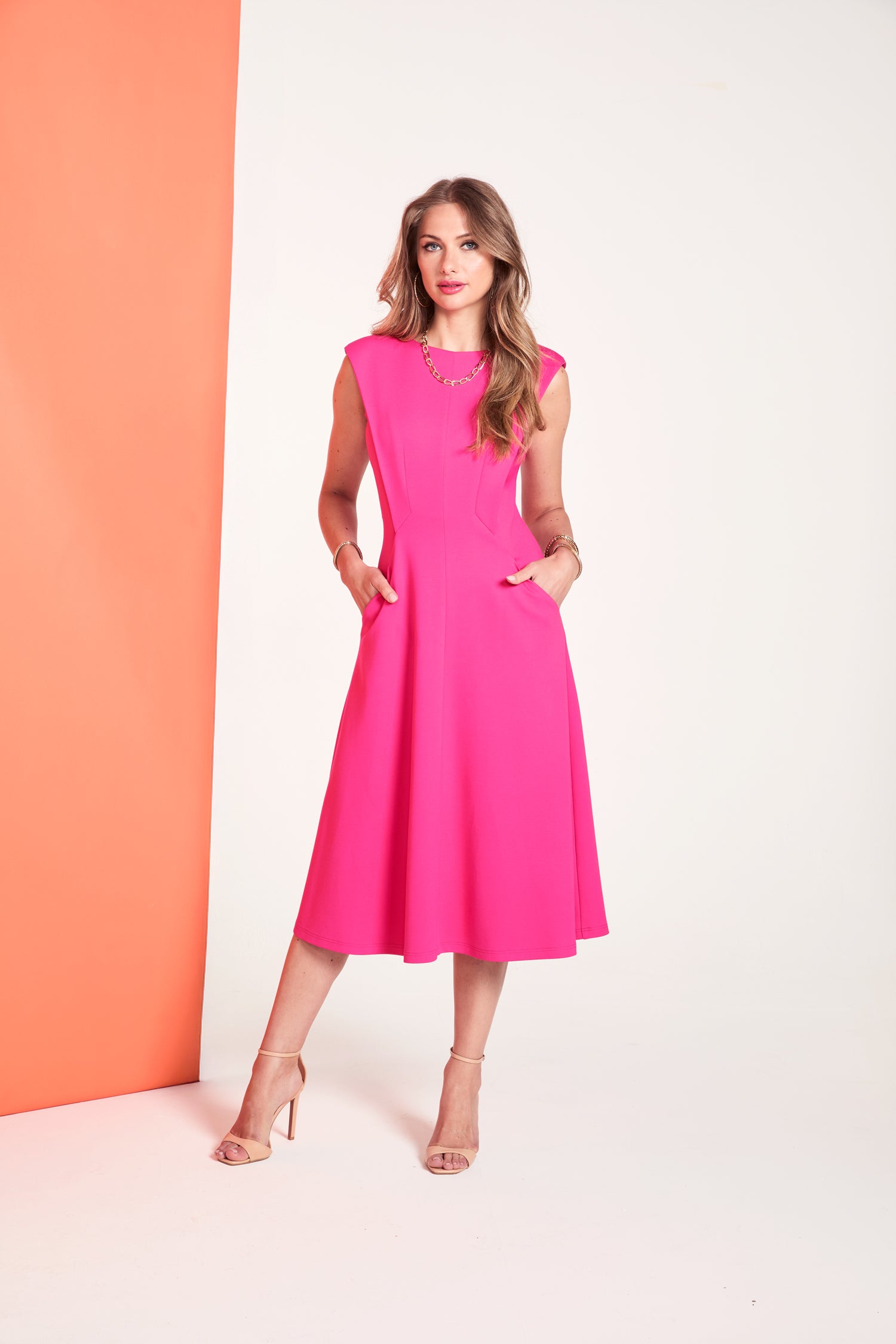 Raspberry Fit & Flare Dress - 78906