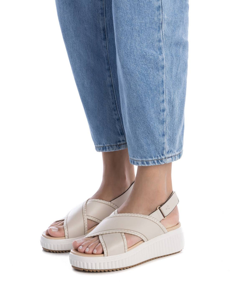 Beige Platform Sandals - 162244