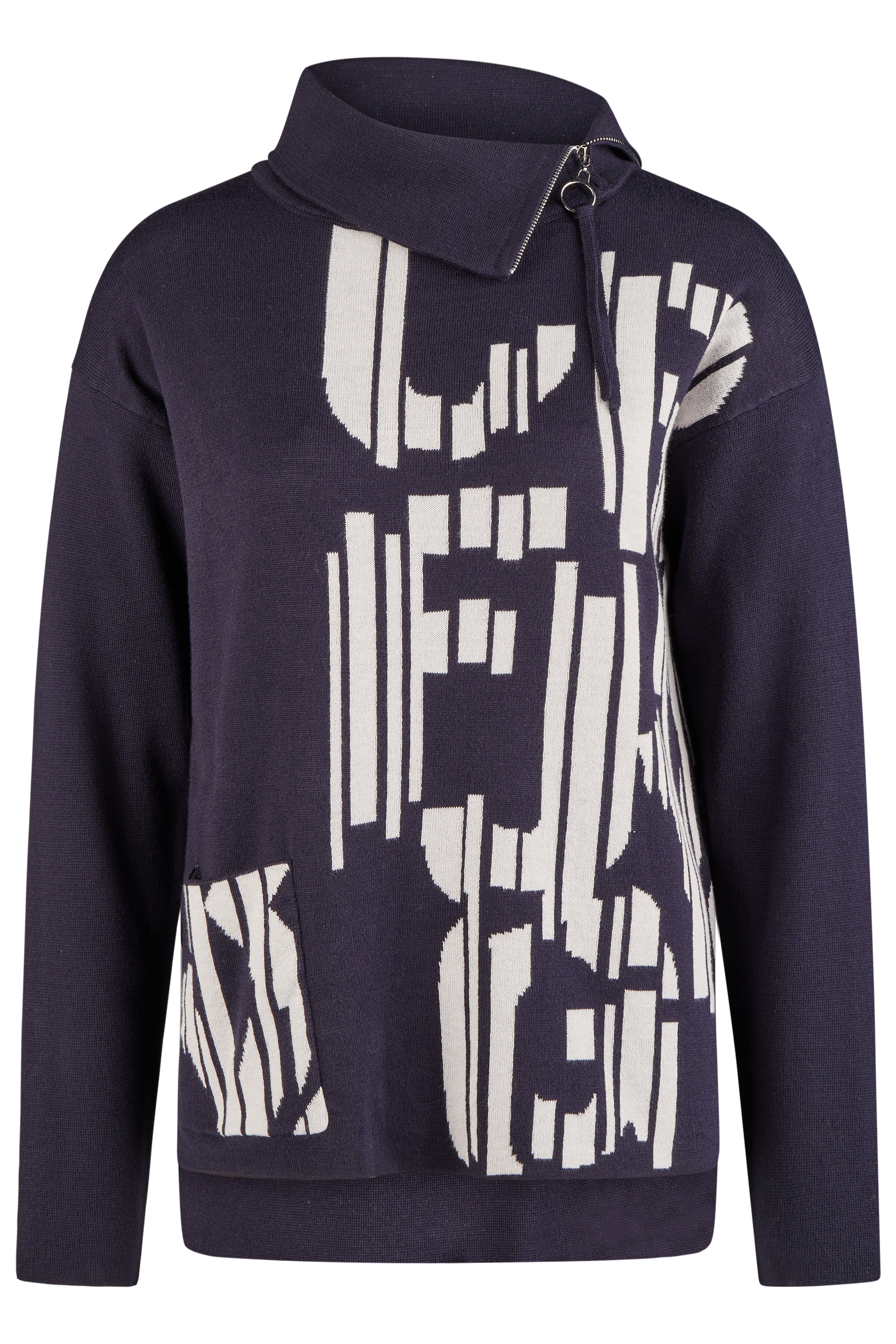 Navy Zip Neck Sweater 1771