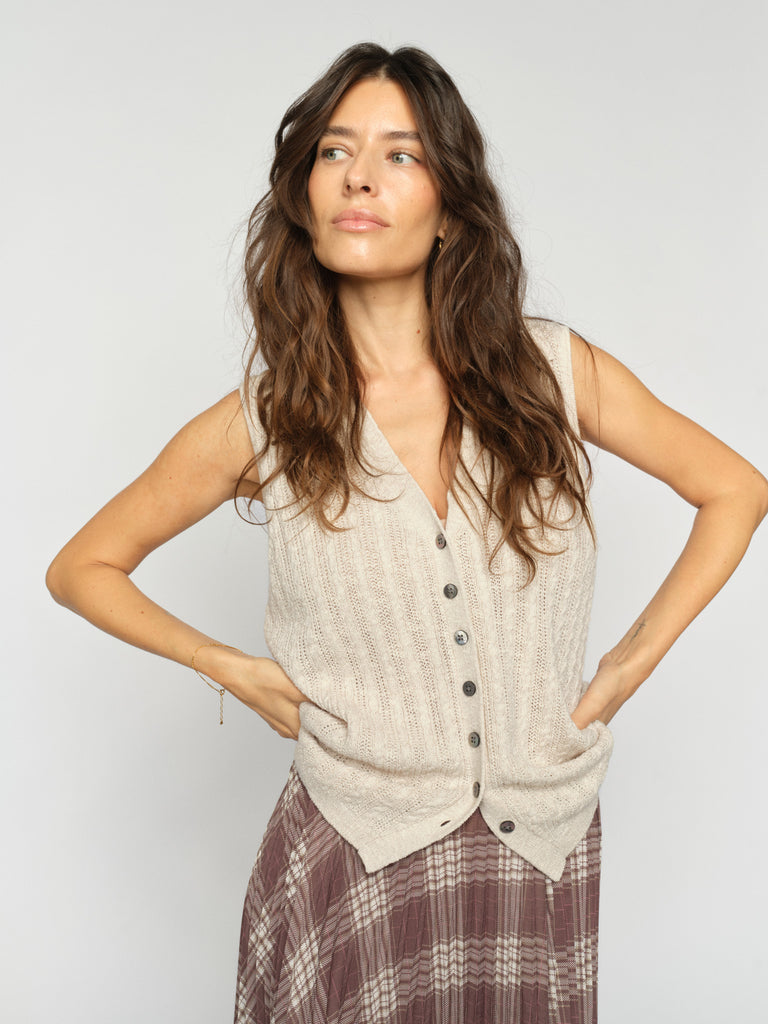 Rinja Marisol Ecru Knit Top - 177720