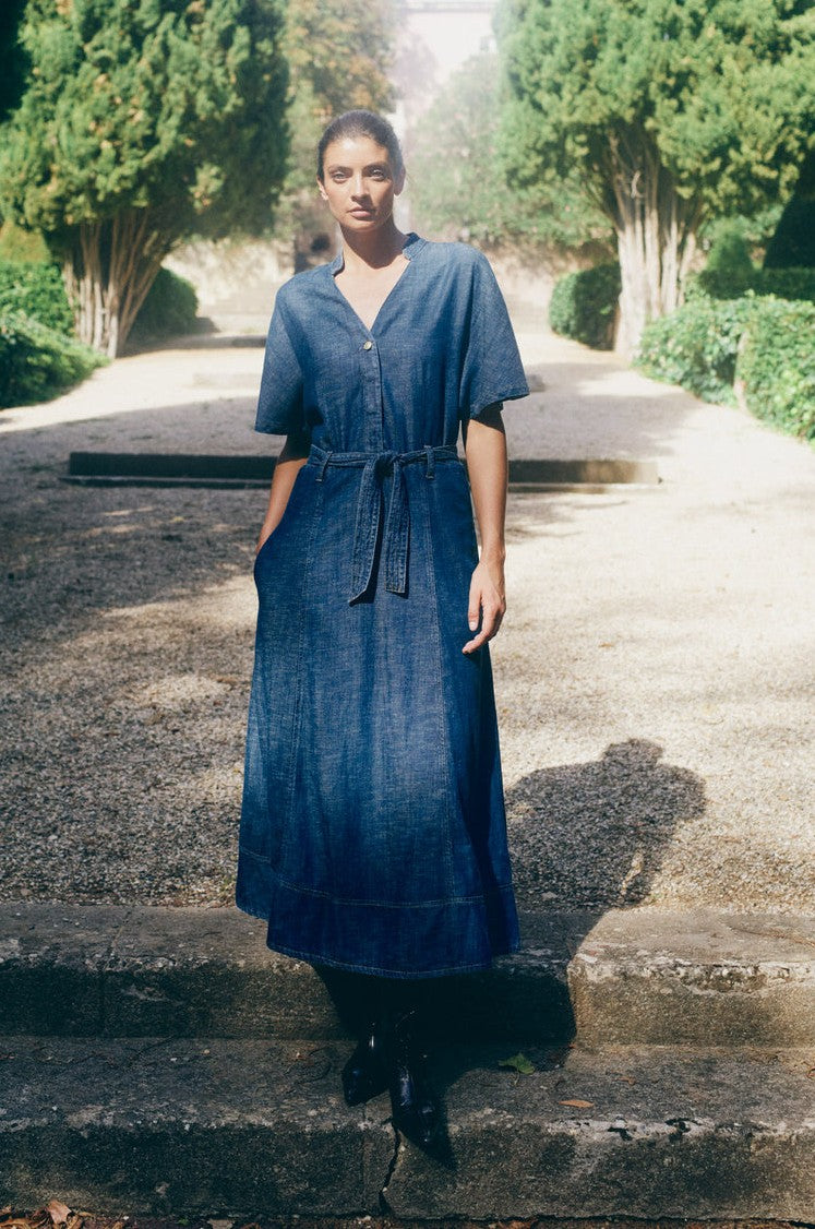 Ela Arge Dark Blue Denim Dress - 178480