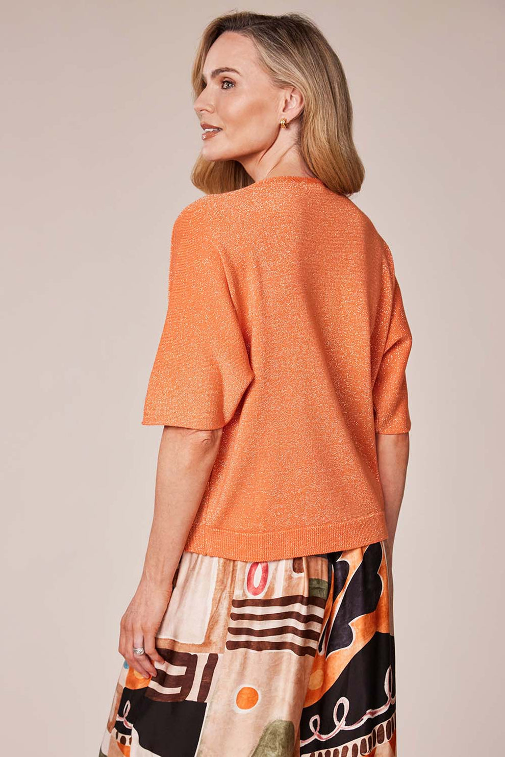 Orange V S/S V Neck Knit - 1785-01