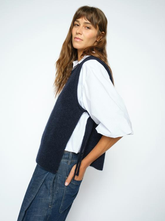 Thora Salute Navy Tie Vest - 182760