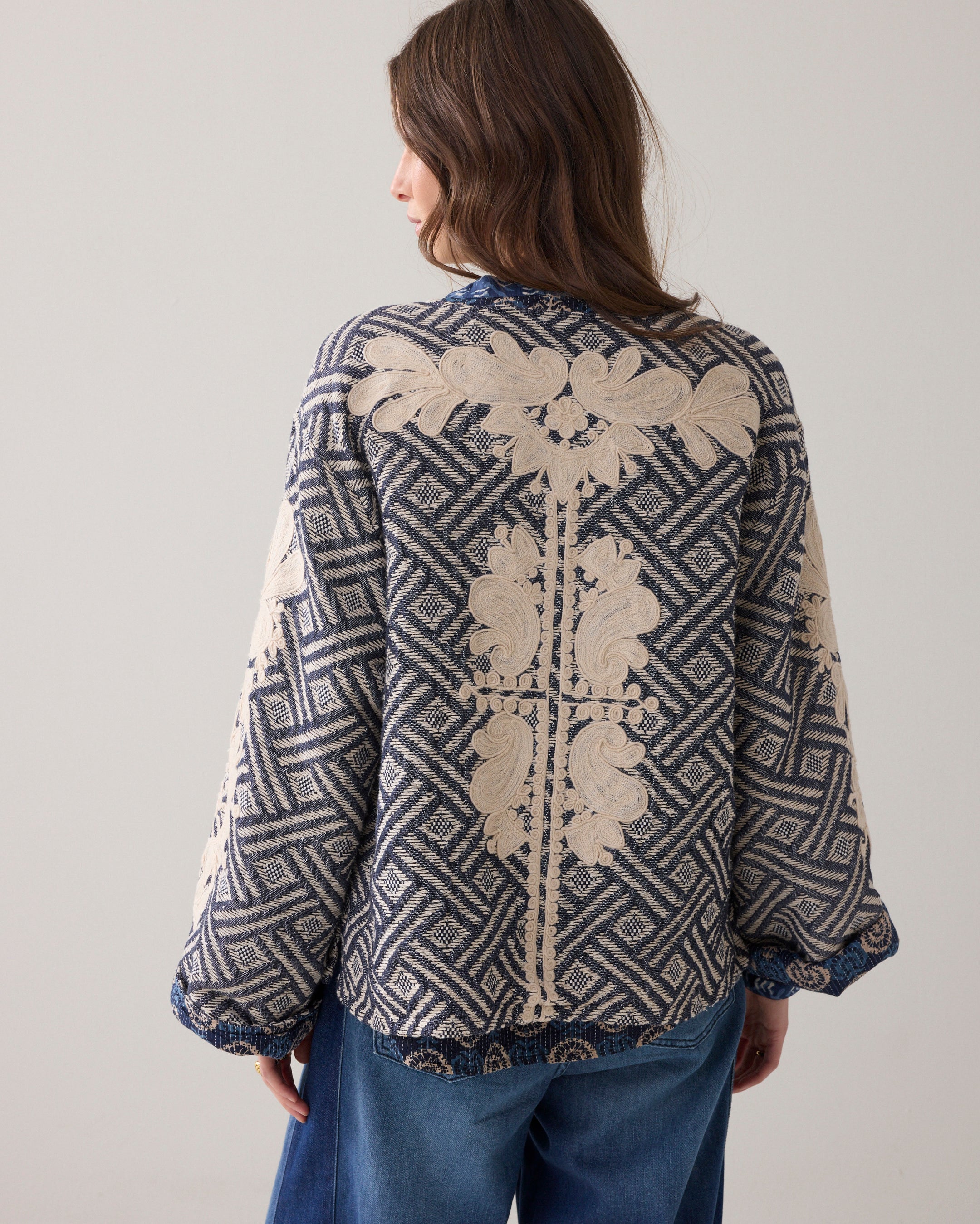Midnight Blue Jacquard Jacket - 1S1284