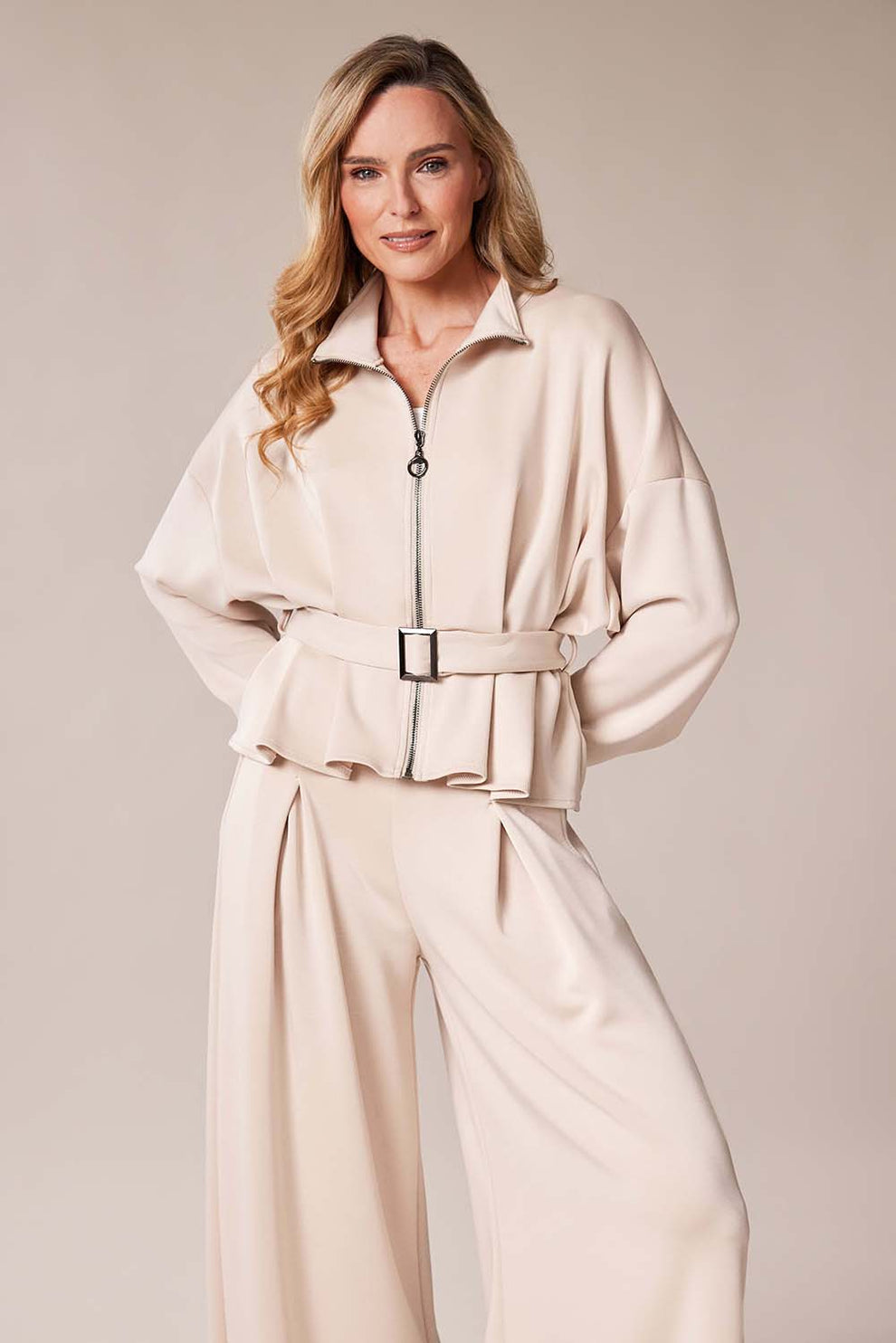 Beige Belted Jacket - 20110