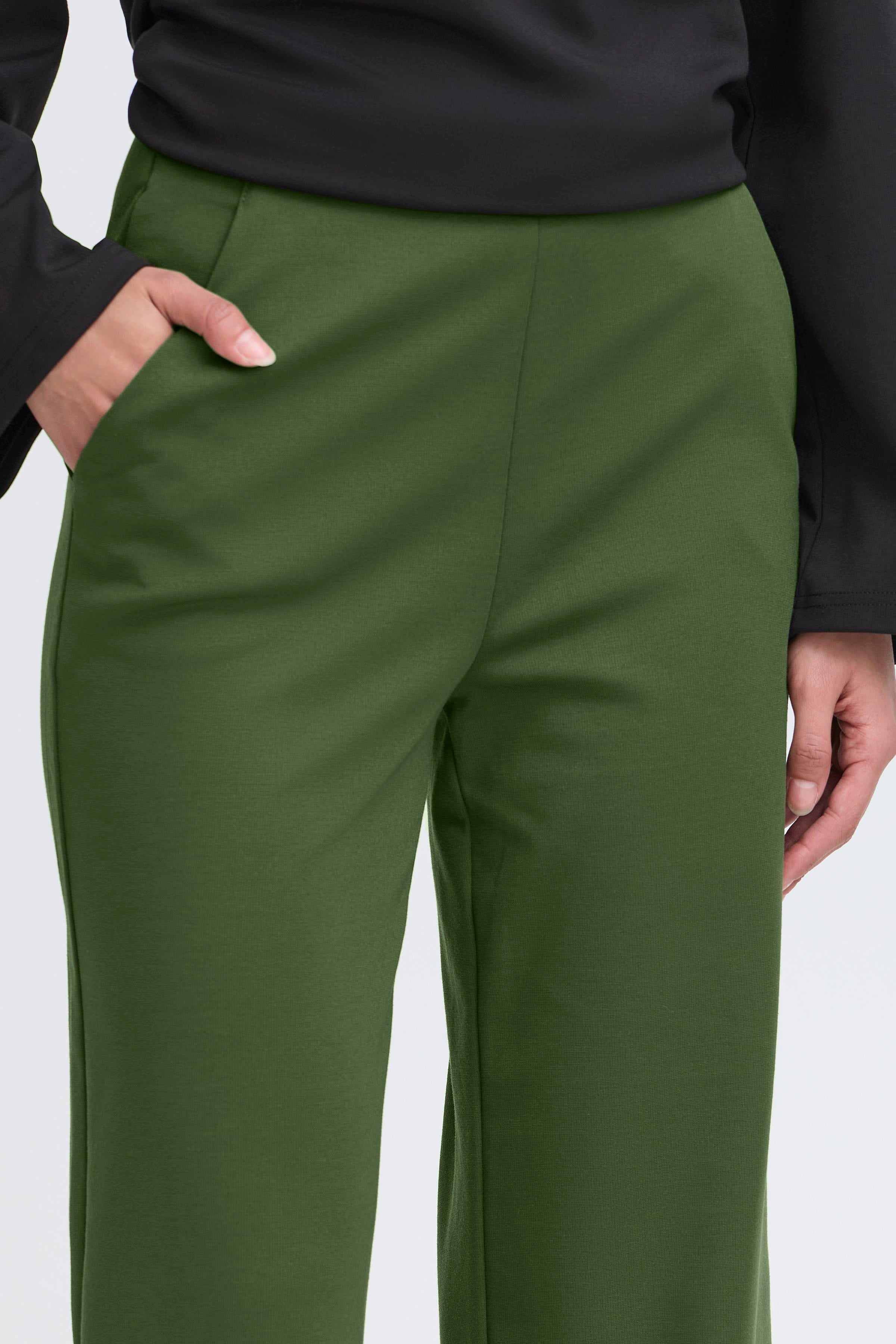 Kate Wide Rifle Green Trousers - 20123476
